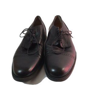 Johnston Murphy Signature Black Leather Wingtip Lace Up Oxfords Shoes  10.5 M